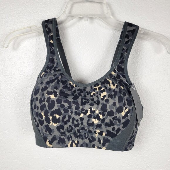 NWT Syrokan Sports Bra Size 32DD Green Leopard Grain New - Picture 1 of 10